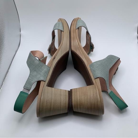 NWB NAOT Women's Intact Sandal Size 42 US 11 Jade Teal/Lime Silver heels 2466 - Picture 11 of 13